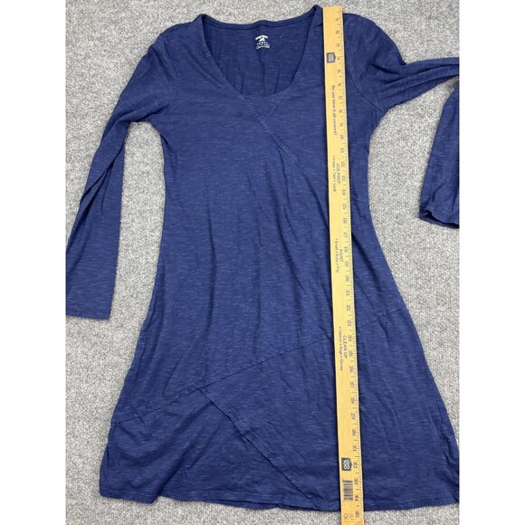 Horny Toad Dress Womens Small Blue Knit Long Sleeve V Neck Asymmetrical Hem - Picture 6 of 8
